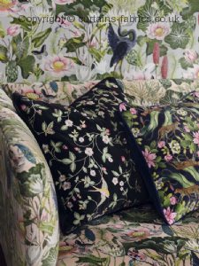 Viewing WILD STRAWBERRY NOIR EMBROIDERY F1582 by CLARKE and CLARKE